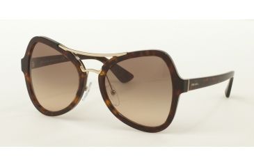Image of Prada PR18SS Sunglasses 2AU3D0-55 - Havana Frame, Brown Gradient Lenses