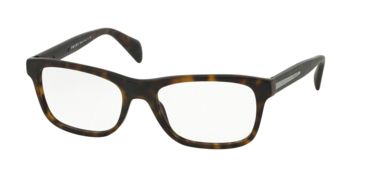 Image of Prada PR19PV Bifocal Prescription Eyeglasses HAQ1O1-55 - Matte Havana Frame