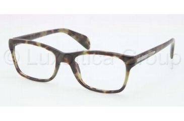 Image of Prada PR19PV Bifocal Prescription Eyeglasses LAB1O1-5318 - Green Havana Frame