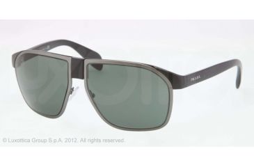 Image of Prada PR21PS Sunglasses 1BO3O1-58 - Black Demi Shiny/matte Gunmet Frame, Gray Green Lenses
