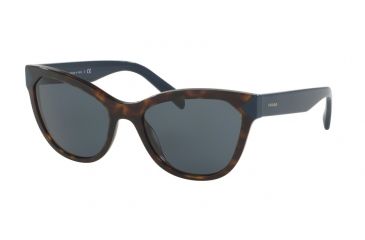 Image of Prada PR21SS Sunglasses 2AU2K1-56 - Havana Frame, Dark Blue Lenses