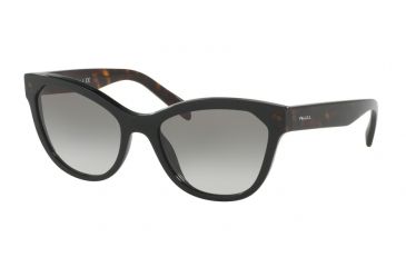 Image of Prada PR21SSF Single Vision Prescription Sunglasses PR21SSF-1AB0A7-56 - Lens Diameter 56 mm, Frame Color Black