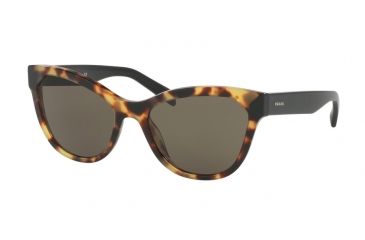 Image of Prada PR21SSF Single Vision Prescription Sunglasses PR21SSF-7S05S2-56 - Lens Diameter 56 mm, Frame Color Medium Havana