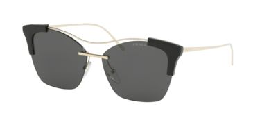Image of Prada PR21US Sunglasses KUI5S0-56 - Pale Gold Frame, Grey Lenses