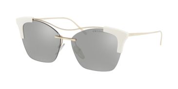 Image of Prada PR21US Sunglasses VIC2B0-56 - Pale Gold Frame, Light Grey Mirror Silver Lenses