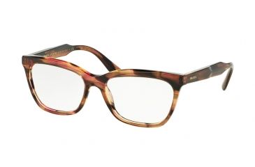 Image of Prada PR24SVF Eyeglass Frames UEO1O1-55 - Striped Brown Frame