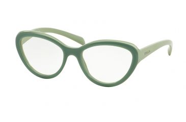 Image of Prada PR25RV Bifocal Prescription Eyeglasses TKQ1O1-54 - Matte Opal Green On Green Frame