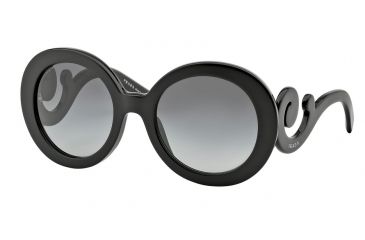 Image of Prada PR27NSA Sunglasses 1AB3M1-55 - Gloss Black Frame, Grey Gradient Lenses