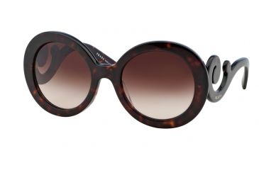 Image of Prada PR27NSA Sunglasses 2AU6S1-55 - Havana Frame, Brown Gradient Lenses