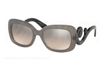 Image of Prada PR27OS Sunglasses UBV4P0-54 - Dark Grey Matte Transparent Frame, Lt Brown Grad Lt Grey Mirr Sil Lenses