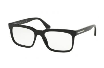 Image of Prada PR28RV Single Vision Prescription Eyeglasses 1AB1O1-56 - Black Frame