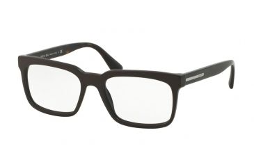 Image of Prada PR28RV Single Vision Prescription Eyeglasses TV61O1-54 - Matte Brushed Brown Frame