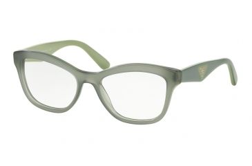 Image of Prada PR29RVF Single Vision Prescription Eyeglasses UEI1O1-54 - Opal Dark Green Frame