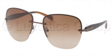Image of Prada PR50OS Sunglasses ACD1Z1-6017 - Matte Brown Frame, Brown Gradient Lenses