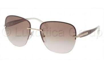 Image of Prada PR50OS Sunglasses ZVN0A6-6017 - Pale Gold Frame, Brown Gradient Lenses