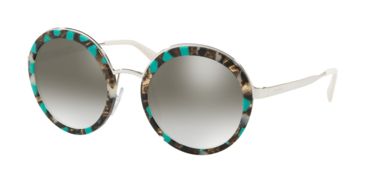 Image of Prada PR50TS Single Vision Prescription Sunglasses PR50TS-KJJ5O0-54 - Lens Diameter 54 mm, Frame Color Striped Grey Green