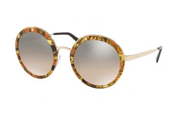 Image of Prada PR50TS Single Vision Prescription Sunglasses PR50TS-KJN4P0-54 - Lens Diameter 54 mm, Frame Color Striped Brown Orange