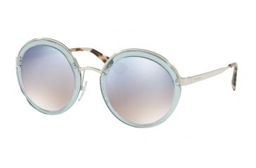 Image of Prada PR50TS Single Vision Prescription Sunglasses PR50TS-VYS5R0-54 - Lens Diameter 54 mm, Frame Color Transparent Azure