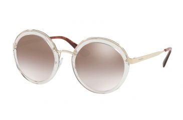 Image of Prada PR50TS Single Vision Prescription Sunglasses PR50TS-VYT4O0-54 - Lens Diameter 54 mm, Frame Color Transparent Brown