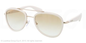 Image of Prada PR51PS Single Vision Prescription Sunglasses PR51PS-ZVN9S1-53 - Lens Diameter 53 mm, Lens Diameter 53 mm, Frame Color Pale Gold