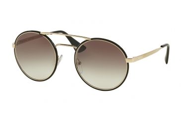 Image of Prada PR51SS Progressive Prescription Sunglasses PR51SS-1AB0A7-54 - Lens Diameter 54 mm, Frame Color Black/pale Gold