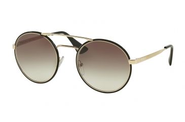 Image of Prada PR51SS Sunglasses 1AB0A7-54 - Black/pale Gold Frame, Grey Gradient Lenses