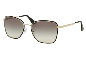 Image of Prada PR52SS Progressive Prescription Sunglasses PR52SS-1AB0A7-58 - Lens Diameter 58 mm, Frame Color Black/pale Gold