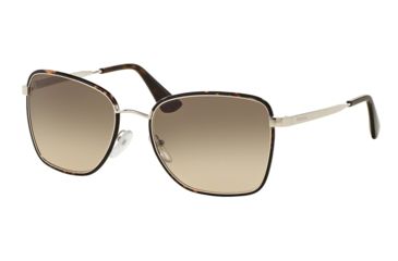 Image of Prada PR52SS Progressive Prescription Sunglasses PR52SS-2AU3D0-58 - Lens Diameter 58 mm, Frame Color Dark Havana/silver