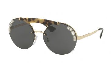 Image of Prada PR52US Progressive Prescription Sunglasses PR52US-I8N5S0-37 - Lens Diameter 137 mm, Lens Diameter 37 mm, Frame Color Pale Gold/medium Havana