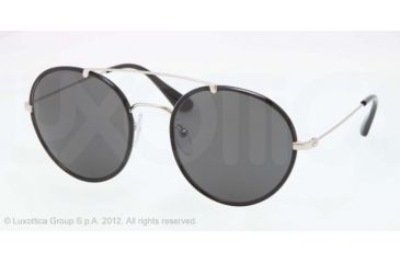 Image of Prada PR53PS Sunglasses 1AB1A1-54 - Silver/Black Frame, Gray Lenses