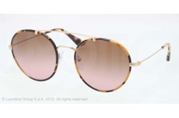 Image of Prada PR53PS Sunglasses 7S05P1-54 - Pale Gold/yellow Havana Frame, Violet Gradient Lenses