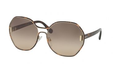 Image of Prada PR53TS Single Vision Prescription Sunglasses PR53TS-2AU3D0-62 - Lens Diameter 62 mm, Frame Color Pale Gold / Havana