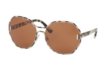 Image of Prada PR53TS Single Vision Prescription Sunglasses PR53TS-UAO6N0-62 - Lens Diameter 62 mm, Frame Color Silver/white Havana