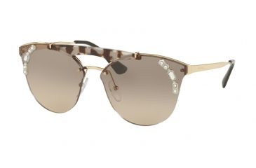 Image of Prada PR53US Single Vision Prescription Sunglasses PR53US-C3O3D0-42 - Lens Diameter 42 mm, Frame Color Gold/opal Spotted Brown
