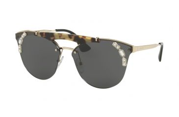 Image of Prada PR53US Single Vision Prescription Sunglasses PR53US-I8N5S0-42 - Lens Diameter 42 mm, Frame Color Pale Gold/medium Havana