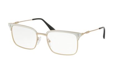 Image of Prada PR55VV Bifocal Prescription Eyeglasses 2791O1-53 - Matte Pale Gold/Silver Frame