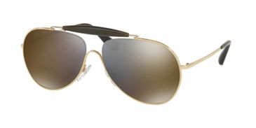 Image of Prada PR56SS Sunglasses 5AK4L0-59 - Gold Frame, Dark Grey Mirror Gold Lenses