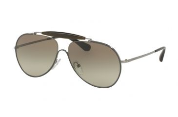 Image of Prada PR56SS Progressive Prescription Sunglasses PR56SS-UFT5O2-59 - Lens Diameter 59 mm, Frame Color Matte Grey/gunmetal