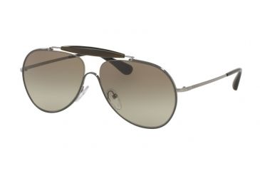 Image of Prada PR56SS Sunglasses UFT5O2-59 - Matte Grey/gunmetal Frame, Green Gradient Lenses