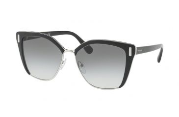 Image of Prada PR56TS Progressive Prescription Sunglasses PR56TS-1AB0A7-57 - Lens Diameter 57 mm, Frame Color Black/Silver