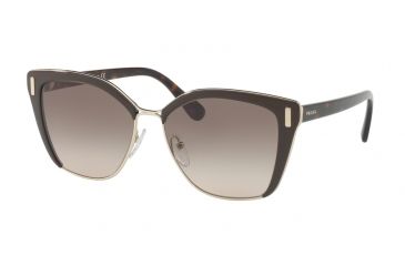Image of Prada PR56TS Progressive Prescription Sunglasses PR56TS-DHO3D0-57 - Lens Diameter 57 mm, Frame Color Brown/Pale Gold