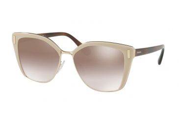 Image of Prada PR56TS Progressive Prescription Sunglasses PR56TS-VHR4O0-57 - Lens Diameter 57 mm, Frame Color Light Brown/pale Gold
