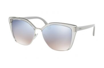 Image of Prada PR56TS Progressive Prescription Sunglasses PR56TS-73E5R0-57 - Lens Diameter 57 mm, Frame Color Transparent Grey/silver