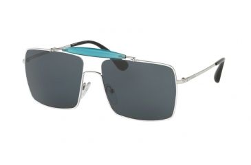 Image of Prada PR57SS Sunglasses 7BA2K1-58 - Top White/silver Frame, Dark Blue Lenses
