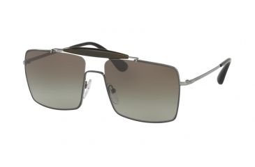 Image of Prada PR57SS Sunglasses UFT5O2-58 - Top Grey/gunmetal Frame, Green Gradient Lenses