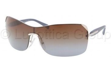 Image of Prada PR59OS Sunglasses 1BC0A4-0139 - Silver Frame, Brown Gradeint Lenses