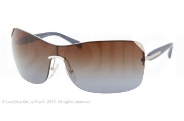 Image of Prada PR59OS Sunglasses 1BC0A4-39 - Silver Frame, Brown Gradient Lenses
