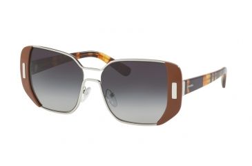 Image of Prada PR59SS Progressive Prescription Sunglasses PR59SS-USA5D1-54 - Lens Diameter 54 mm, Frame Color Silver/brown