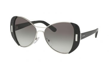 Image of Prada PR60SS Single Vision Prescription Sunglasses PR60SS-1AB0A7-55 - Lens Diameter 55 mm, Frame Color Silver / Black