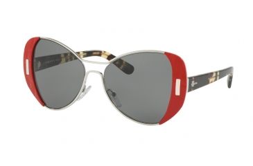 Image of Prada PR60SS Single Vision Prescription Sunglasses PR60SS-SMN9K1-55 - Lens Diameter 55 mm, Frame Color Silver/Red